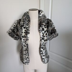 Leopard Print Faux Fur Jacket